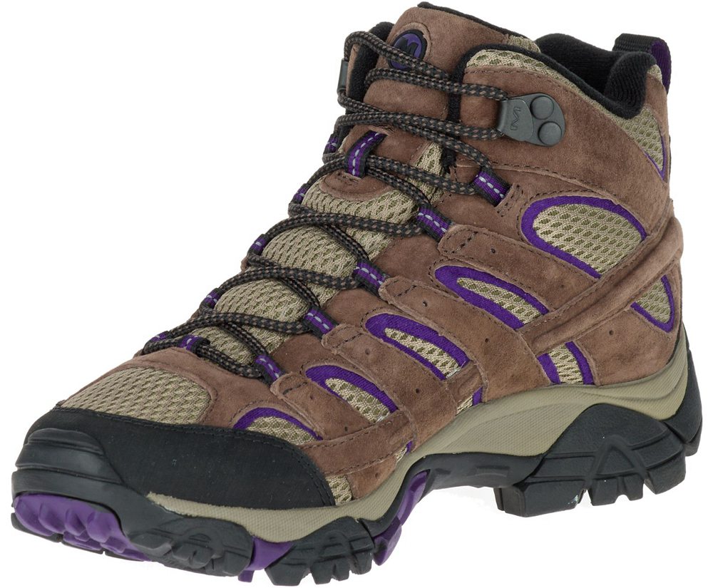 Botas Mujer - Merrell Moab 2 Mid Ventilator Wide Width - Marrones - QGRW-68093